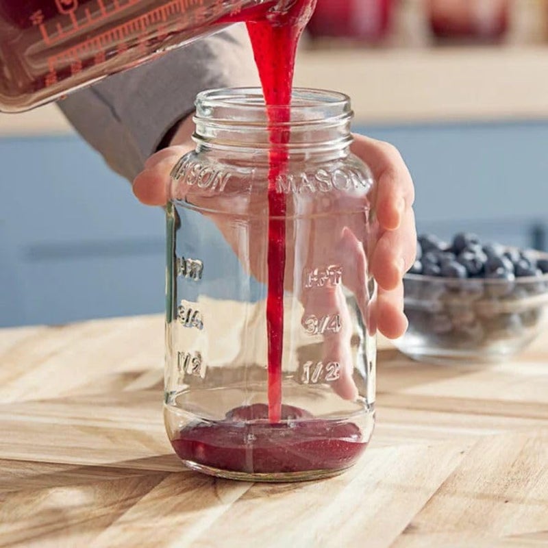 JARMING COLLECTIONS Glass Regular Mouth 24 oz Mason Jars with BPA Free Plastic Storage Lids - Made in USA - 24oz Mason Jars Regular Mouth 24 oz with Lids - Set of 2 - Image 2